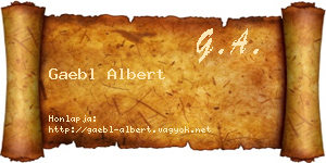 Gaebl Albert névjegykártya